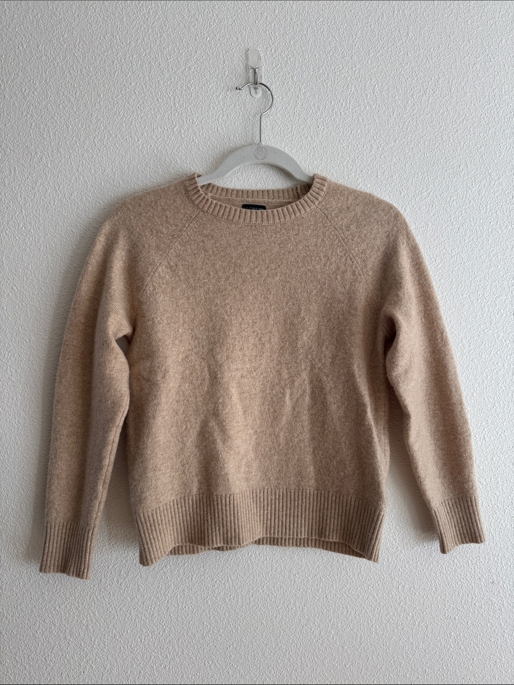 J. Crew Soft Wool blend Crewneck Sweater in Beige